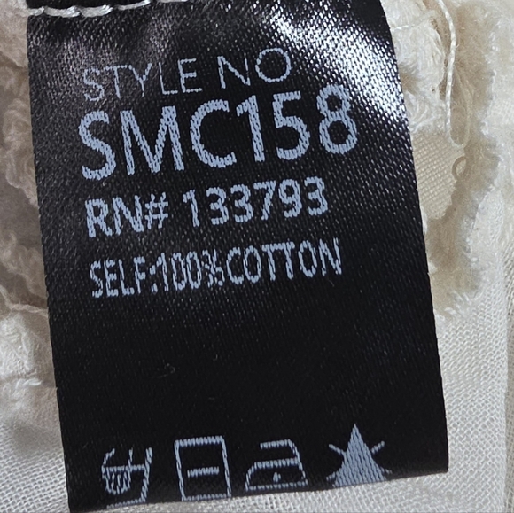 POL Cream Eyelet Oversized 1/2 Sleeve Top One Size - New Without Tag - Picture 9 of 9